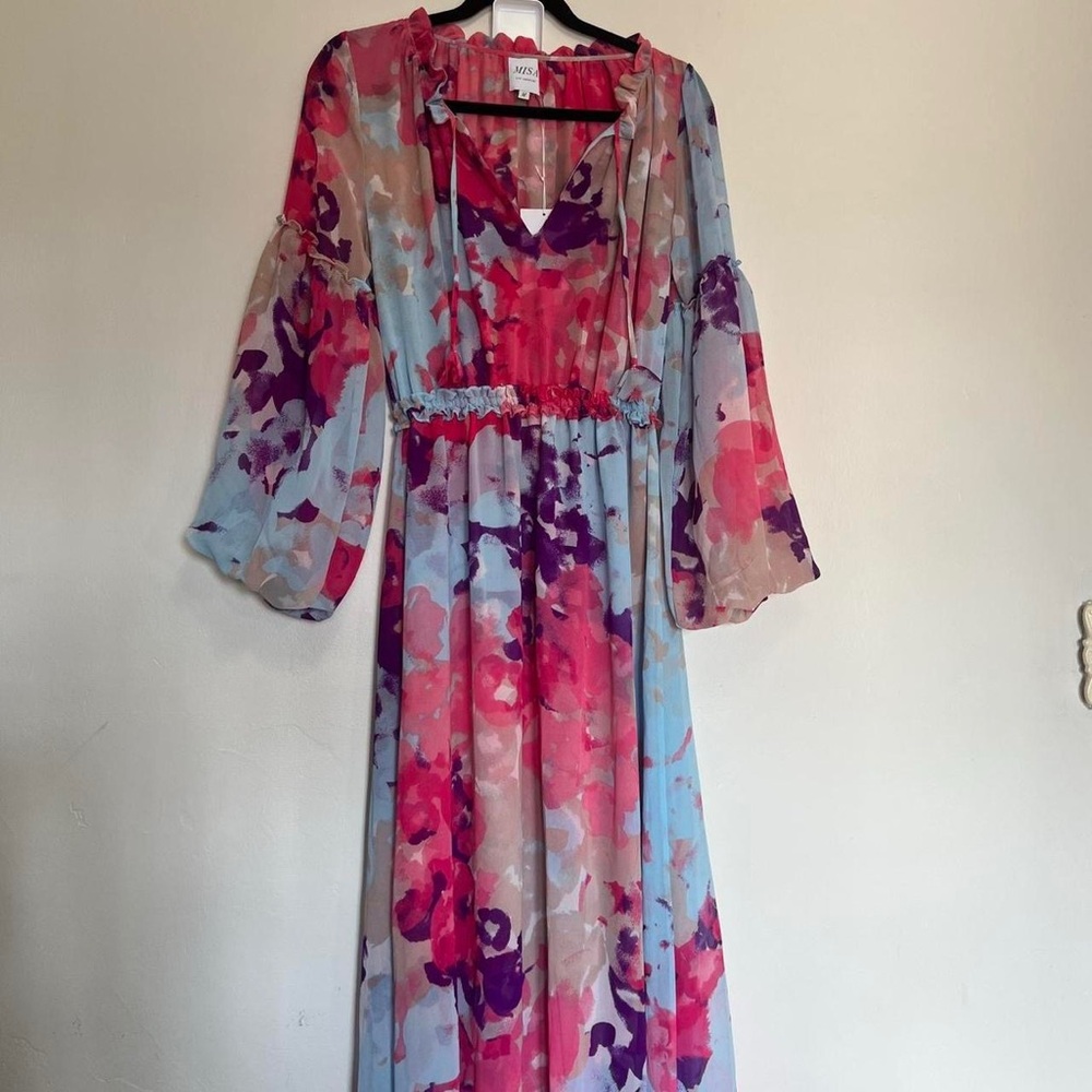 Misa Midi Dress Abstract floral print